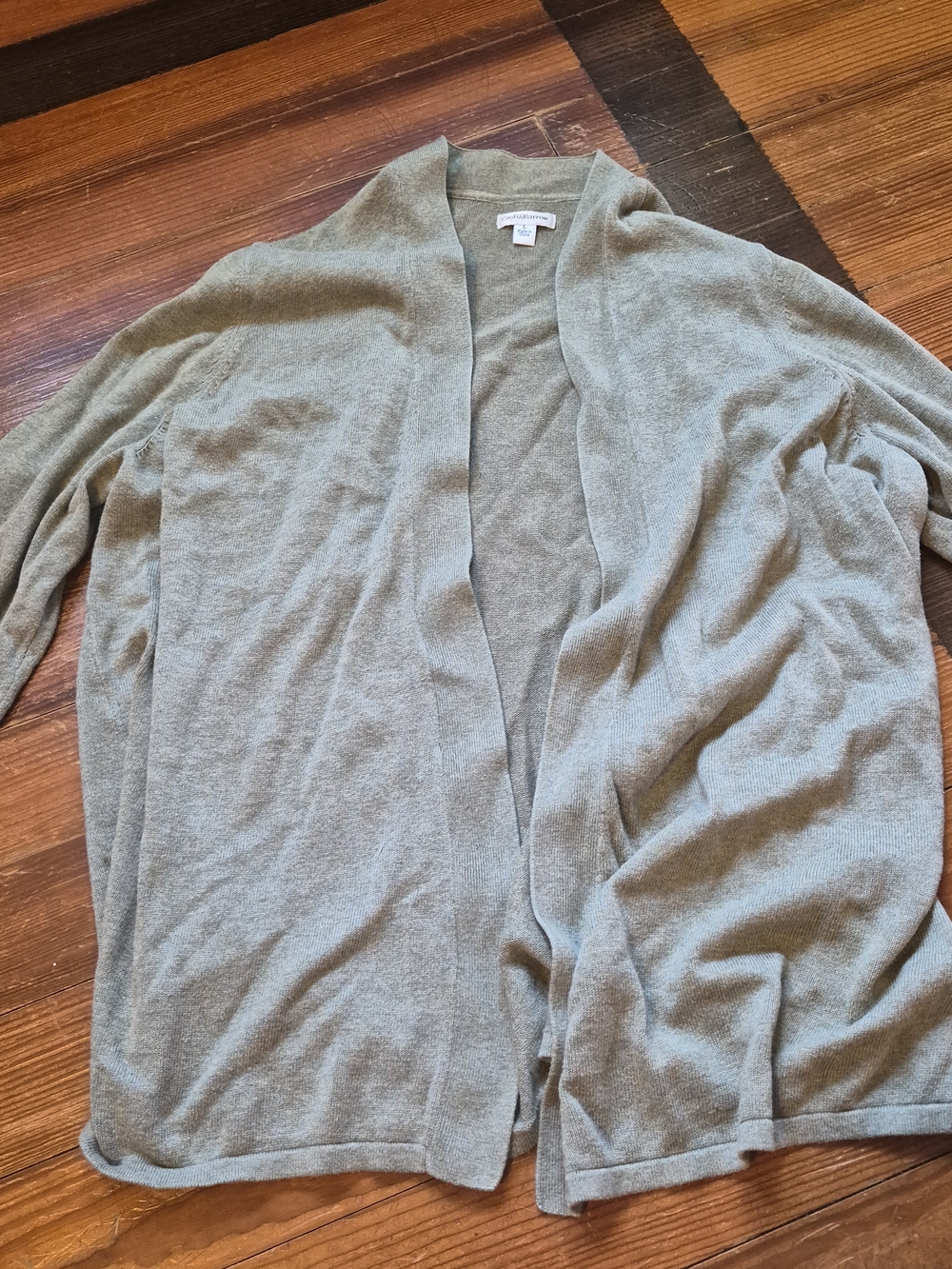 croft & barrow Light Grey Open-Front Cardigan- L